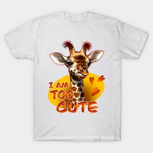 Baby Giraffe Face. I am Too Cute. T-Shirt